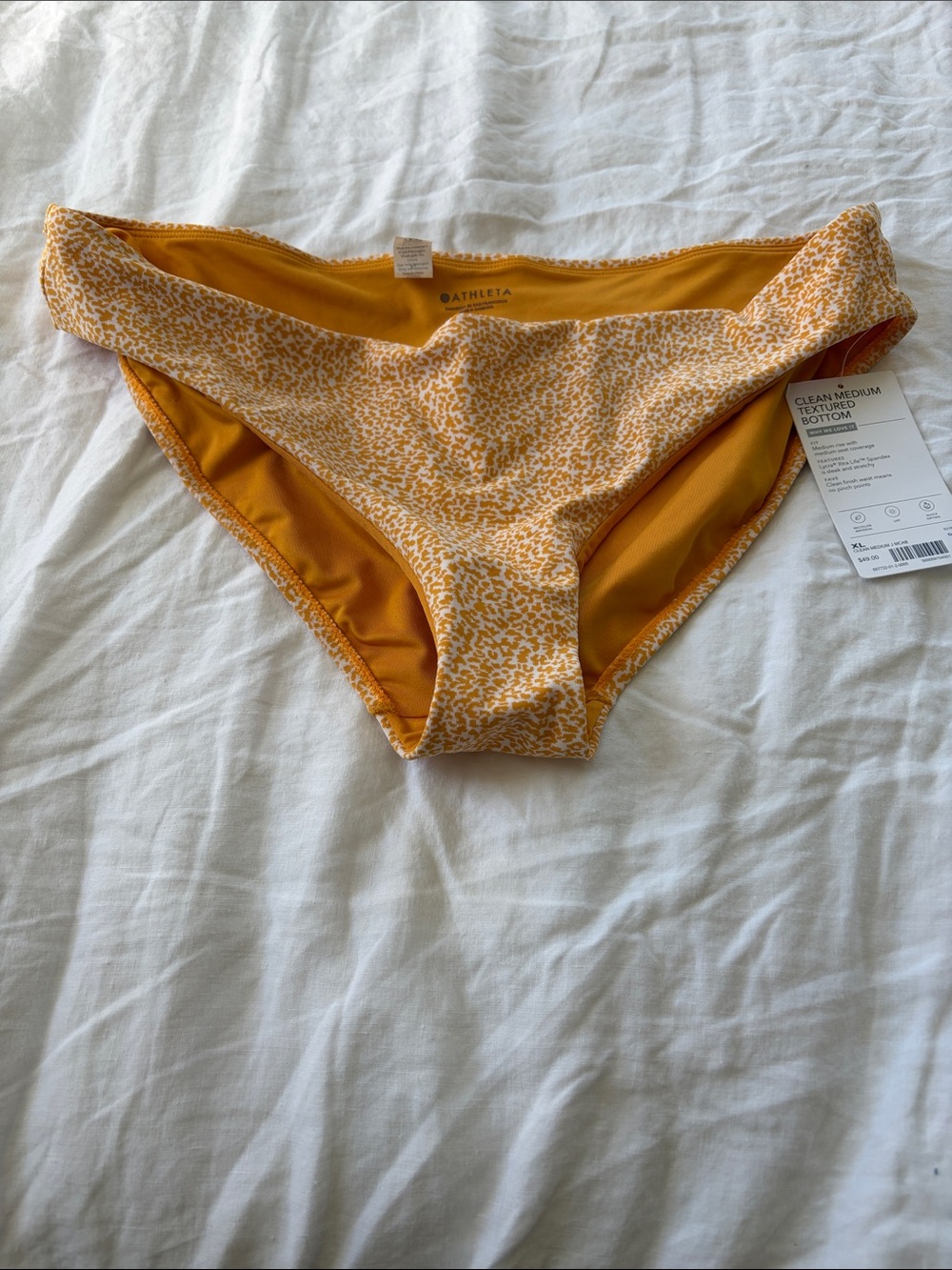 Athleta Yellow Floral-Print Bikini Bottom